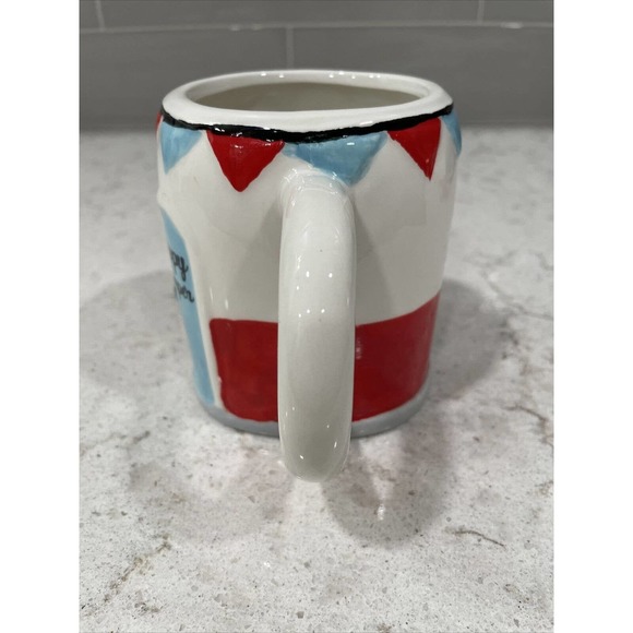 RV Camper Trailer Retro Mug Boston Warehouse Red White Blue Holiday Ceramic - Picture 4 of 8